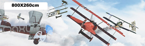 Image of 3D Planes Clouds Wall Murals Wallpaper Paper Art Print Decor IDCQW-000346