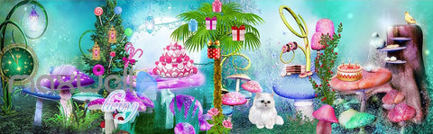 Image of 3D Wonder Land Lollipop Cake Wall Murals Wallpaper Paper Art Print Decor IDCQW-000354