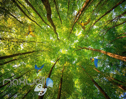 Image of 3D Deer Forest Tree Top Wall Murals Wallpaper Paper Art Print Decor IDCQW-000359