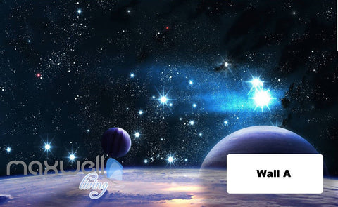 Image of custom size 3D Earth Planets Universe Wall Murals Wallpaper Art Print Decor IDCQW-000364