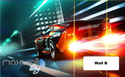 Image of 3D Racing Car wheels Wall Murals Wallpaper Art Print Decor IDCQW-000366