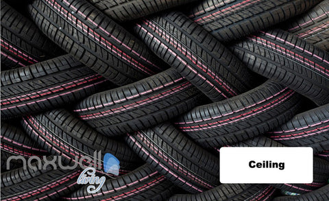 Image of 3D Racing Car wheels Wall Murals Wallpaper Art Print Decor IDCQW-000366