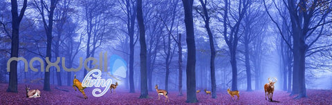 Image of 3D Forest Deer Moon Ceiling Wall Murals Wallpaper Paper Art Print Decor IDCQW-000369