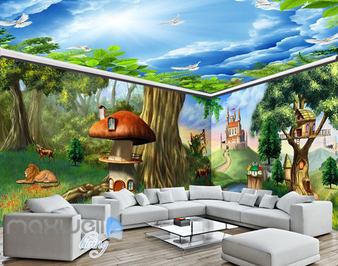 Image of 3D Fantacy Treehouse Castle Wall Murals Wallpaper Paper Art Print Decor IDCQW-000373