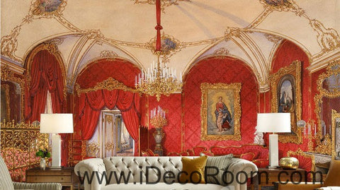 Image of Classic Red Palace 000003 Wallpaper Wall Decals Wall Art Print Mural Home Decor Gift Office Business