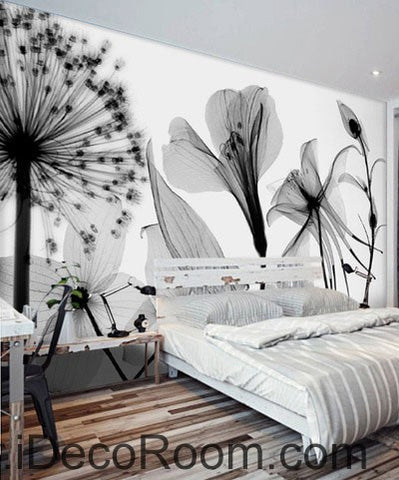 Image of Transparent Dandelion Flowers Modern 000005 Wallpaper Wall Decals Wall Art Print Mural Home Decor Gift Office Business