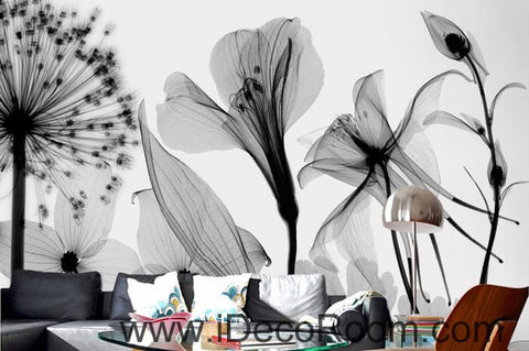 Image of Transparent Dandelion Flowers Modern 000005 Wallpaper Wall Decals Wall Art Print Mural Home Decor Gift Office Business