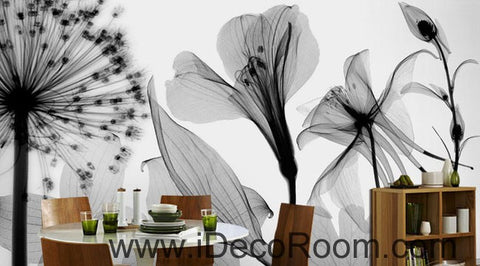 Image of Transparent Dandelion Flowers Modern 000005 Wallpaper Wall Decals Wall Art Print Mural Home Decor Gift Office Business