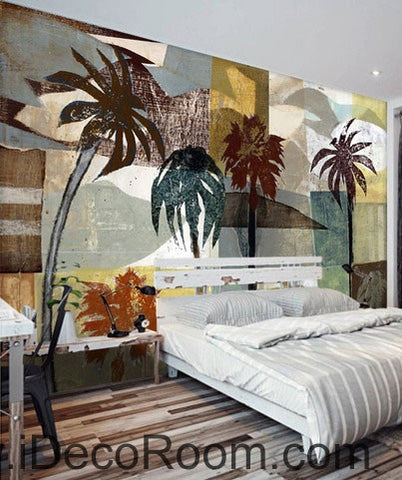 Image of Palm Tree Island Abstract Mordern 000018 Wallpaper Wall Decals Wall Art Print Mural Home Decor Gift Office Business