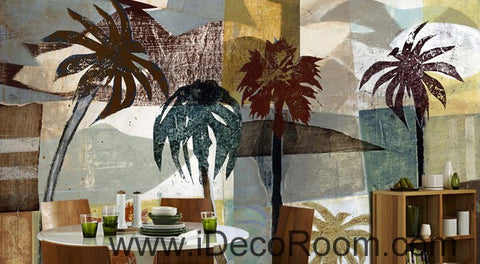 Image of Palm Tree Island Abstract Mordern 000018 Wallpaper Wall Decals Wall Art Print Mural Home Decor Gift Office Business