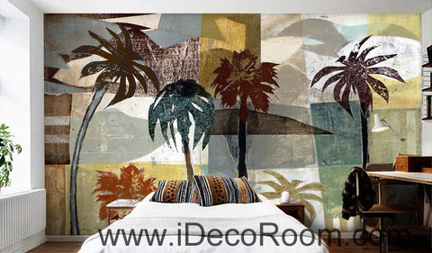 Image of Palm Tree Island Abstract Mordern 000018 Wallpaper Wall Decals Wall Art Print Mural Home Decor Gift Office Business