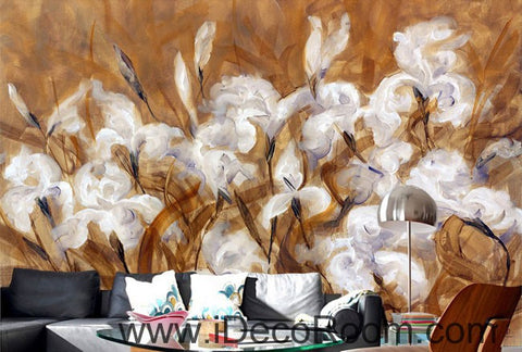 Image of White Orchid Abstact Mordern Art 000021 Wallpaper Wall Decals Wall Art Print Mural Home Decor Gift Office Business