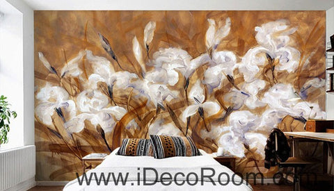 Image of White Orchid Abstact Mordern Art 000021 Wallpaper Wall Decals Wall Art Print Mural Home Decor Gift Office Business