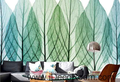 Image of Transparant Tree Leaves Watercolor Wallpaper Wall Decals Wall Art Print Mural Home Decor Gift Office Business