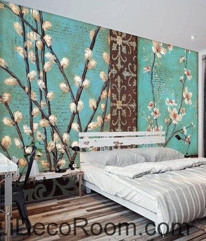 Image of White flower illustration IDCWP-000035 Wallpaper Wall Decals Wall Art Print Mural Home Decor Gift