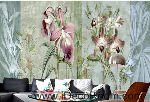 Image of Colorful flower illustration IDCWP-000043 Wallpaper Wall Decals Wall Art Print Mural Home Decor Gift