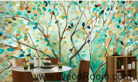 Image of Abstract Spring Forest Tree Branch Leaves IDCWP-000057 Wallpaper Wall Decals Wall Art Print Mural Home Decor Gift