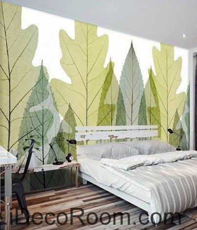 Image of Transparent Phoenix Tree Leave IDCWP-000058 Wallpaper Wall Decals Wall Art Print Mural Home Decor Gift