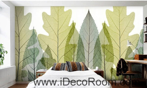 Image of Transparent Phoenix Tree Leave IDCWP-000058 Wallpaper Wall Decals Wall Art Print Mural Home Decor Gift