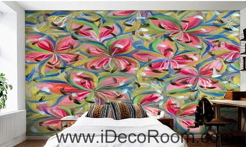 Image of Beautiful dream romantic abstract color lily petal oil painting effect wall art wall decor mural wallpaper wall IDCWP-000098