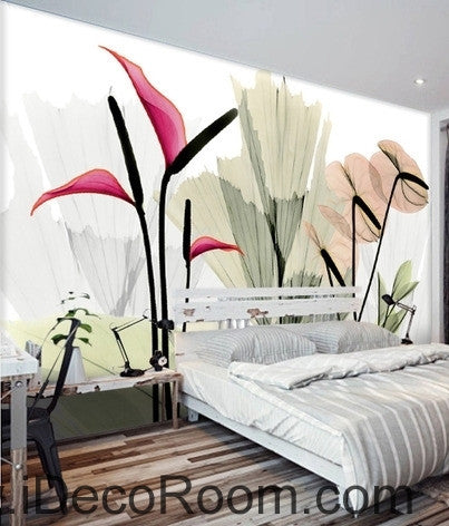 Image of A beautiful dream fresh red blooming calla lily transparent wall art wall decor mural wallpaper wall IDCWP-000099