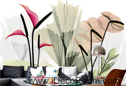 Image of A beautiful dream fresh red blooming calla lily transparent wall art wall decor mural wallpaper wall IDCWP-000099