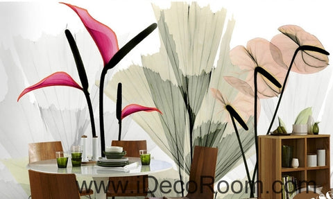 Image of A beautiful dream fresh red blooming calla lily transparent wall art wall decor mural wallpaper wall IDCWP-000099