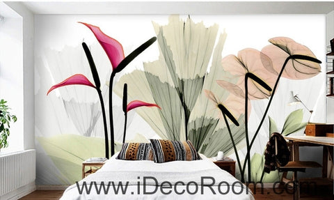 Image of A beautiful dream fresh red blooming calla lily transparent wall art wall decor mural wallpaper wall IDCWP-000099