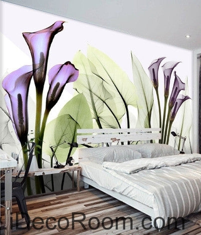 Image of A beautiful dream fresh and romantic Purple flowers in full bloom wall art wall decor mural wallpaper wall  IDCWP-000108