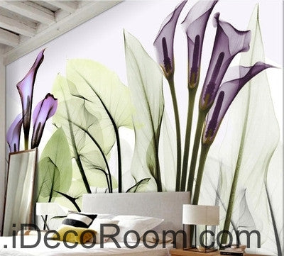 Image of A beautiful dream fresh and romantic Purple flowers in full bloom wall art wall decor mural wallpaper wall IDCWP-000108