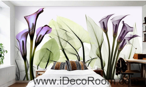 Image of A beautiful dream fresh and romantic Purple flowers in full bloom wall art wall decor mural wallpaper wall IDCWP-000108