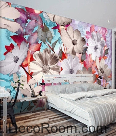 Image of A beautiful dream of fresh and in full bloom Gesang flowers overlap painting wall art wall decor mural wallpaper wall IDCWP-000119
