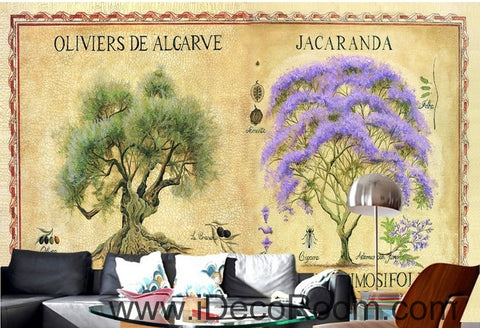 Image of Dreams Purple Purple Flowers Trees Forest oil painting effect wall art wall decor mural wallpaper wall IDCWP-000128