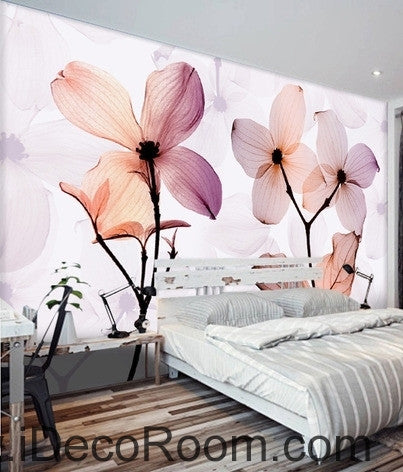Image of A beautiful dream fresh and romantic light purple bloom transparent transparent wall art wall decor mural wallpaper wall IDCWP-000130