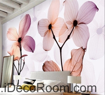 Image of A beautiful dream fresh and romantic light purple bloom transparent transparent wall art wall decor mural wallpaper wall IDCWP-000130