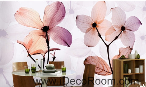 Image of A beautiful dream fresh and romantic light purple bloom transparent transparent wall art wall decor mural wallpaper wall IDCWP-000130