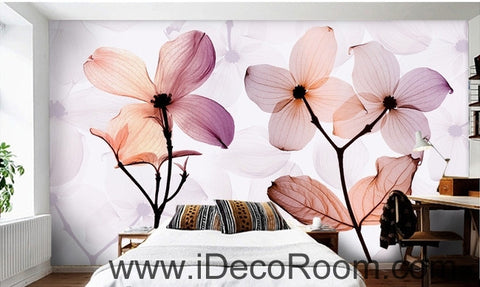 Image of A beautiful dream fresh and romantic light purple bloom transparent transparent wall art wall decor mural wallpaper wall IDCWP-000130
