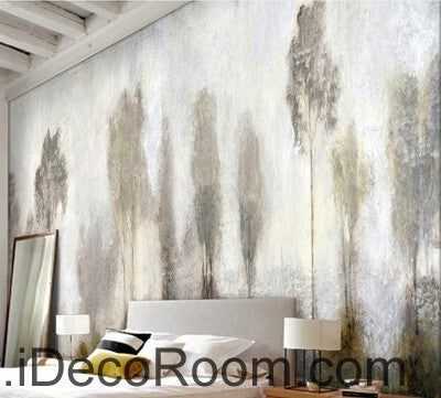 Image of Beautiful dream mystery haze in the abstract pine forest oil painting effect wall art wall decor mural wallpaper wall IDCWP-000139