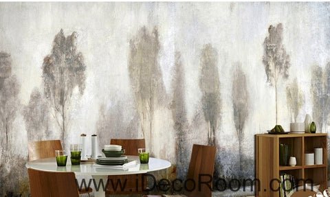 Image of Beautiful dream mystery haze in the abstract pine forest oil painting effect wall art wall decor mural wallpaper wall IDCWP-000139