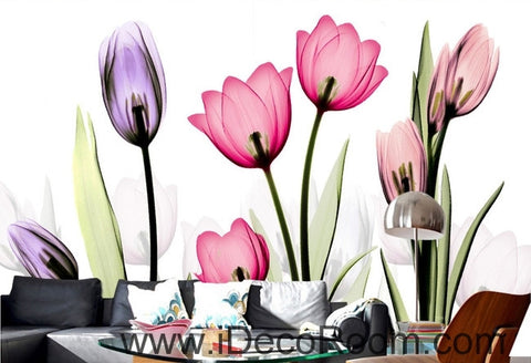 Image of A beautiful dream fresh and colorful in full bloom transparent tulips wall art wall decor mural wallpaper wall IDCWP-000148