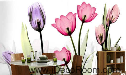 Image of A beautiful dream fresh and colorful in full bloom transparent tulips wall art wall decor mural wallpaper wall IDCWP-000148