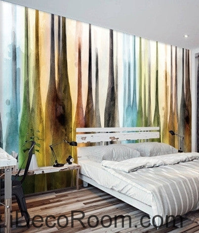 Image of European retro color abstract bottle oil painting effect wall art wall decor mural wallpaper wall IDCWP-000150