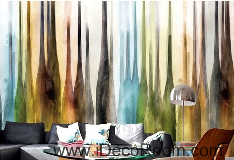 Image of European retro color abstract bottle oil painting effect wall art wall decor mural wallpaper wall IDCWP-000150