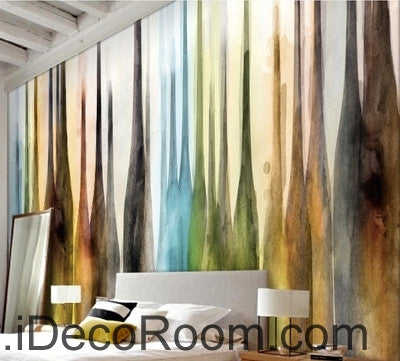 Image of European retro color abstract bottle oil painting effect wall art wall decor mural wallpaper wall IDCWP-000150