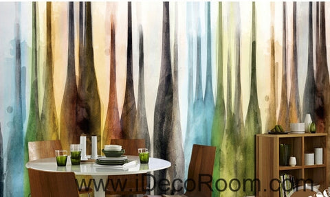 Image of European retro color abstract bottle oil painting effect wall art wall decor mural wallpaper wall IDCWP-000150