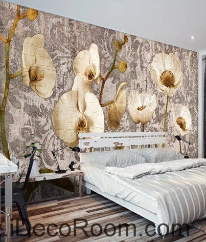 Image of A beautiful dream golden golden abstract birch forest forest forest wall art wall decor mural wallpaper wall IDCWP-000157