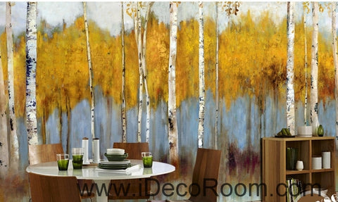 Image of Retro to do the old abstract forest forest birch forest oil painting effect wall art wall decor mural wallpaper wall IDCWP-000164