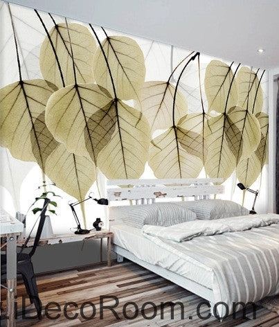 Image of Beautiful dream to do the old retro transparent small round leaves overlapping wall art wall decor mural wallpaper wall IDCWP-000169