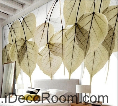 Image of Beautiful dream to do the old retro transparent small round leaves overlapping wall art wall decor mural wallpaper wall IDCWP-000169