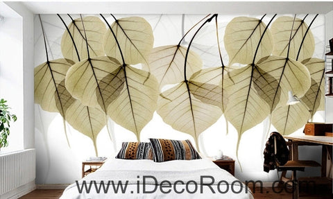 Image of Beautiful dream to do the old retro transparent small round leaves overlapping wall art wall decor mural wallpaper wall IDCWP-000169